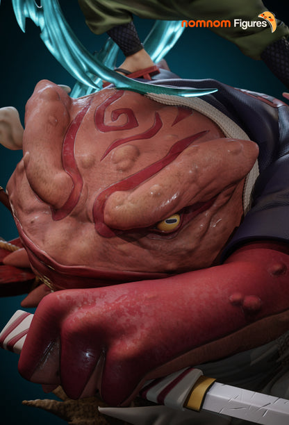 Figura Jiraiya Naruto en resina, detalle