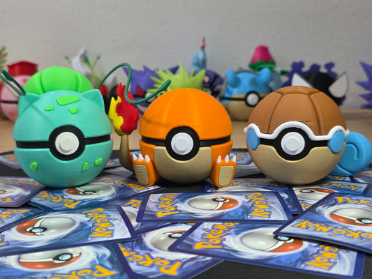 Pack Ahorro – 3 Pokeball - Bulbasaur, Charmander y Squirtle