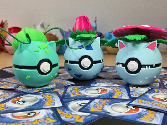 Pack Ahorro – 3 Pokeball - Bulbasaur, Ivysaur & Venusaur