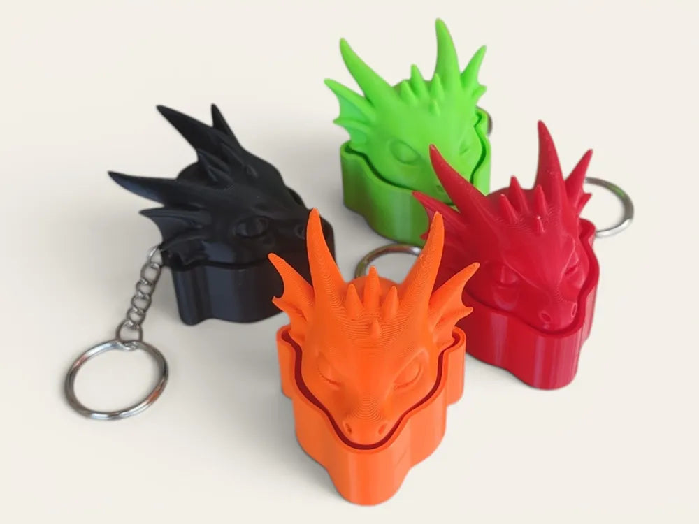 Clicker Cabeza de Dragón, clicker llavero impreso en 3D