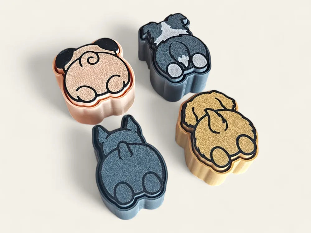 Clickers Culitos de Perro, clicker llavero impreso en 3D