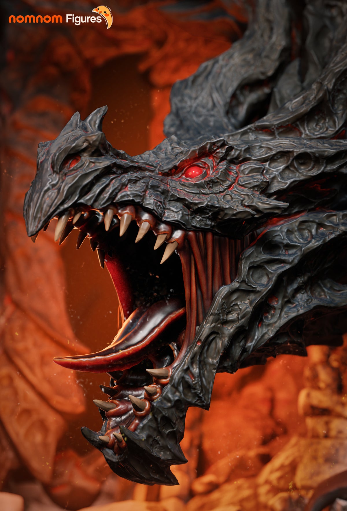 Figura Alduin Skyrim en resina, vista lateral
