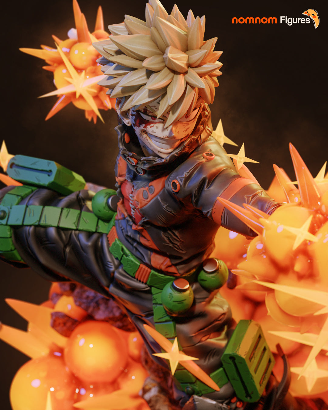 Figura Bakugo en resina sin pintar, detalle