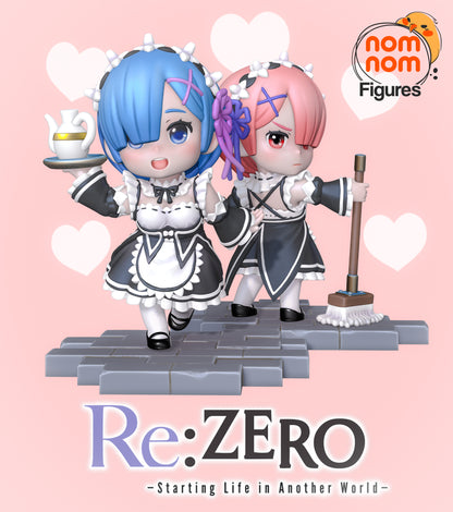 Figura de Resina Chibi - Rem & Ram - Re:Zero