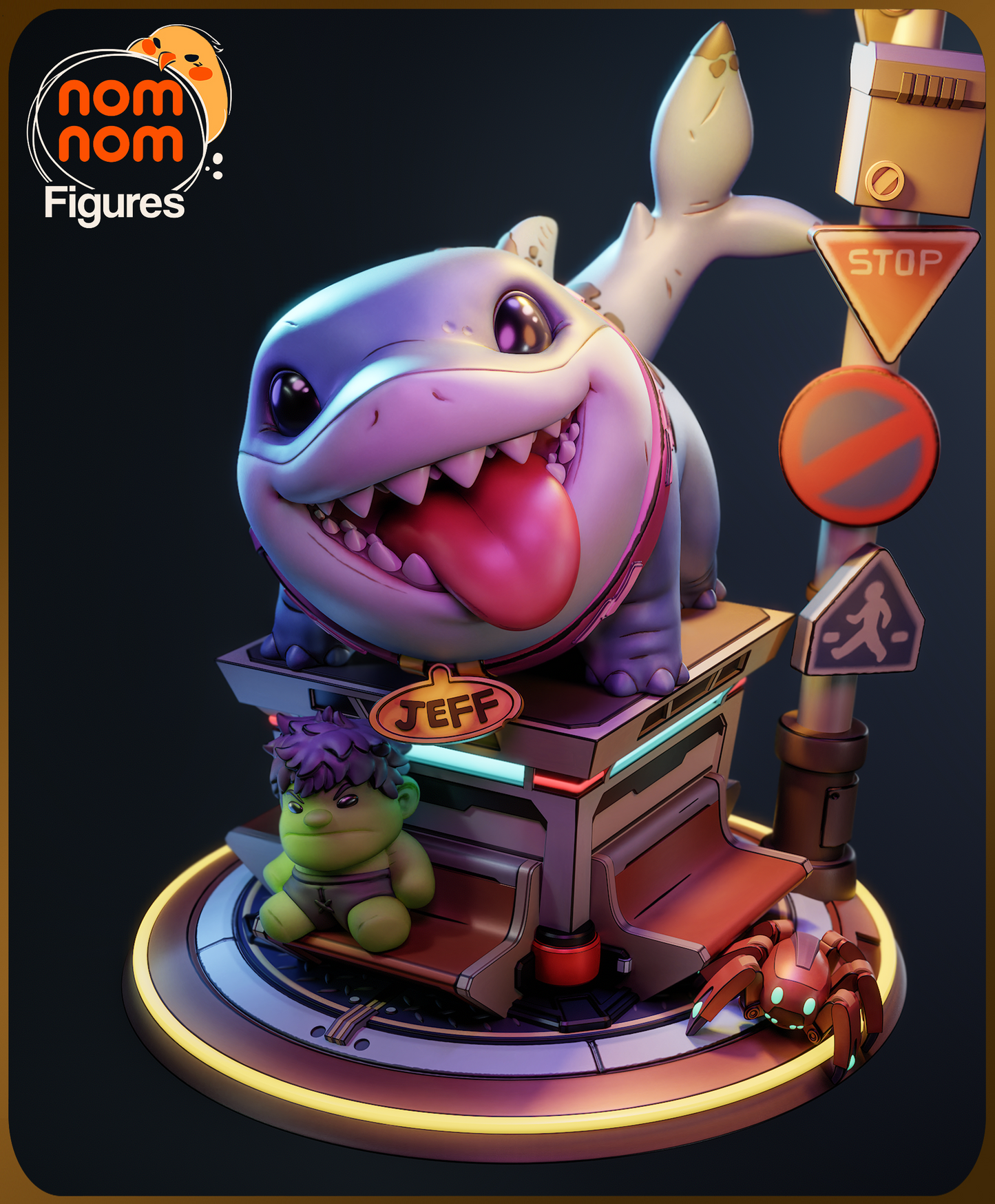 Figura de Resina Chibi - Jeff - Marvel Rivals