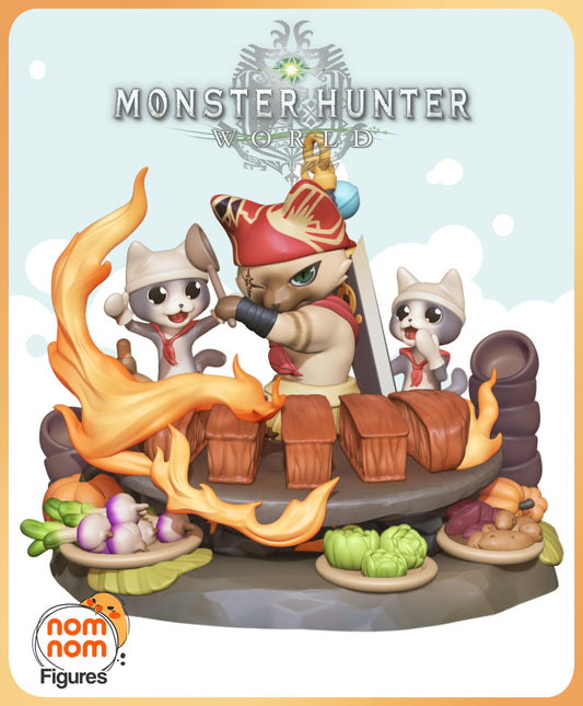 Figura de Resina Chibi - Chef Miausculoso - Monster Hunter