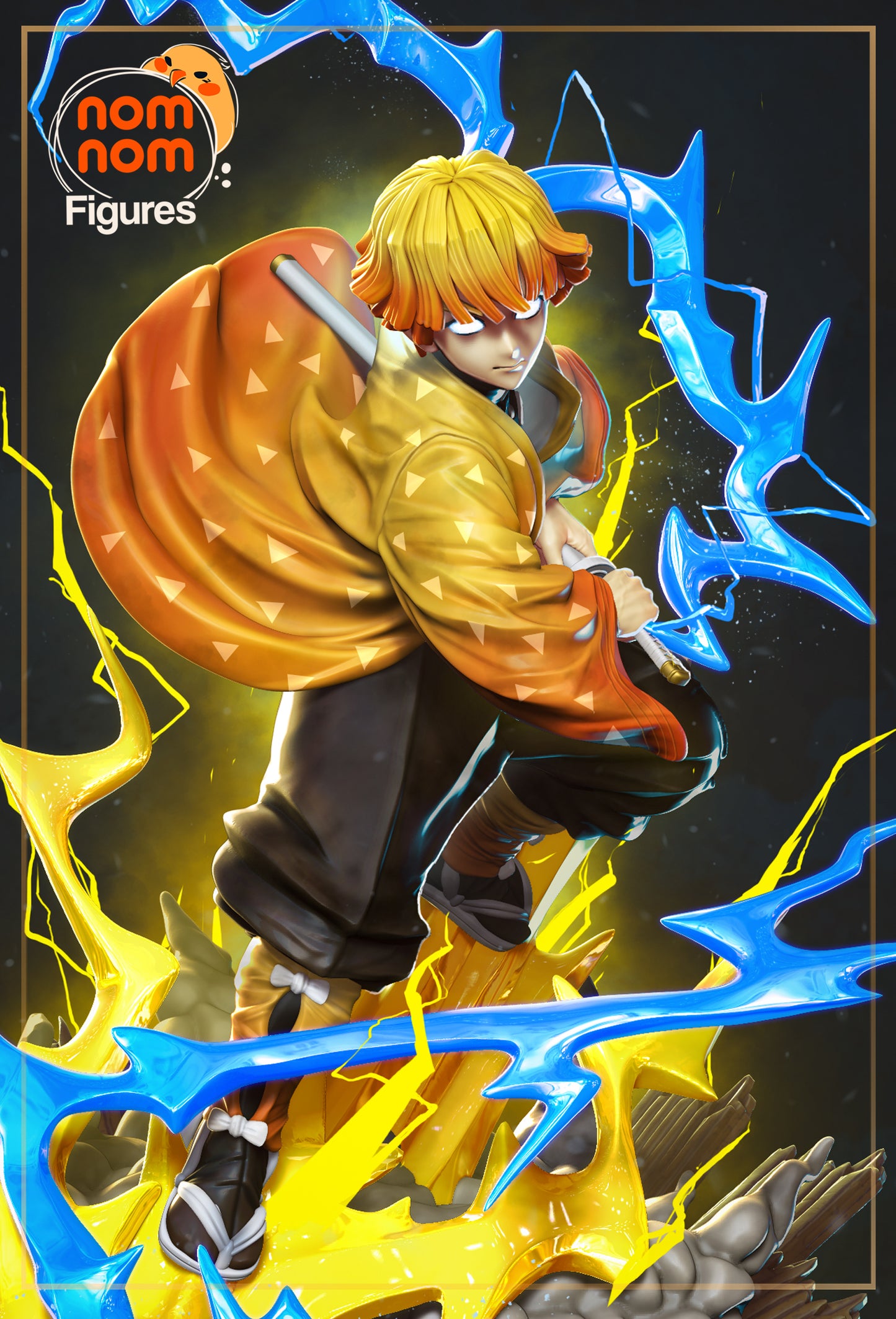 Figura de Resina - Zenitsu - Kimetsu No Yaiba / Demon Slayer