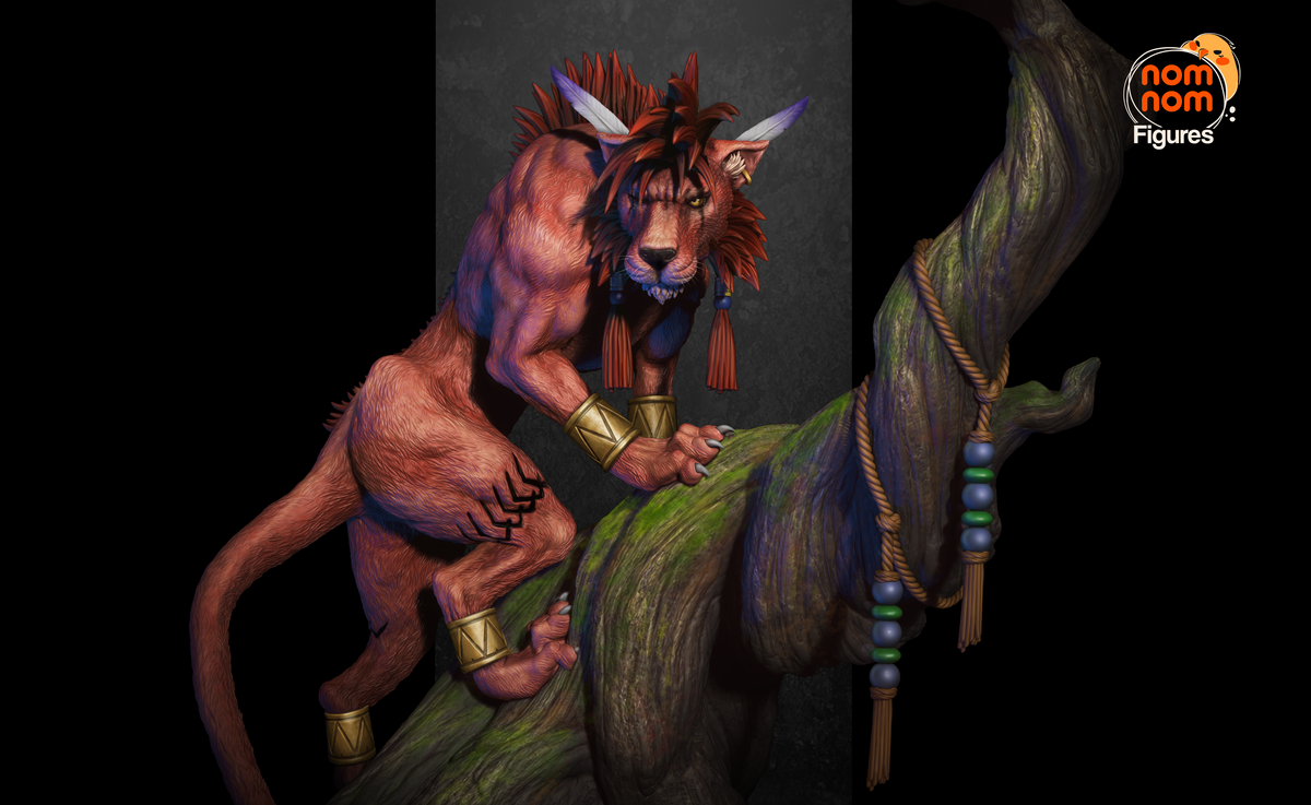 Figura Red XIII Final Fantasy VII en resina, foto 6