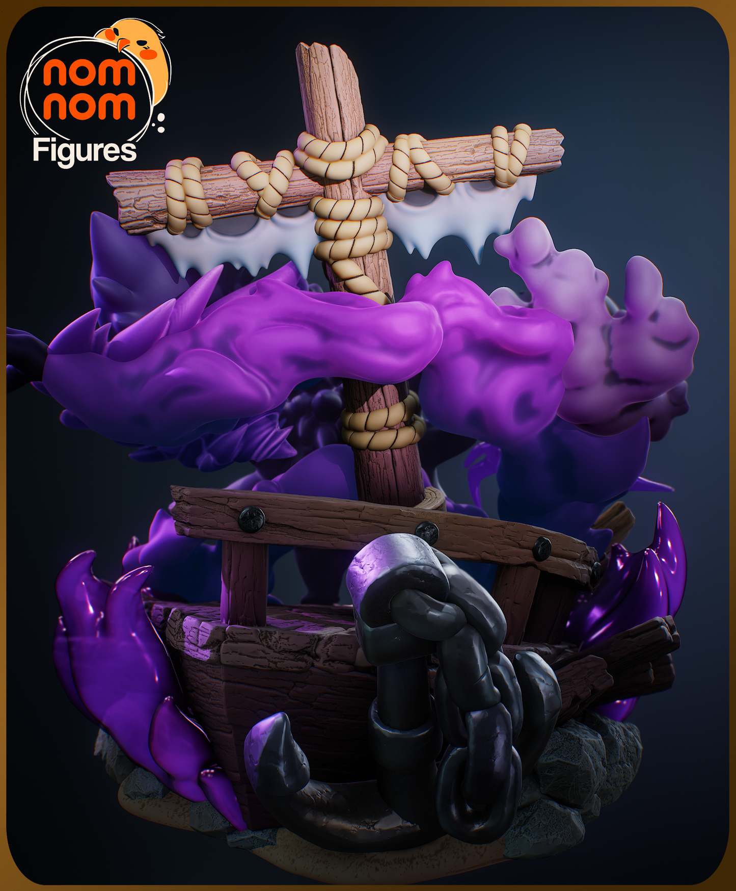 Figura de Resina Chibi - Diorama Gastly, Haunter & Gengar - Pokemon