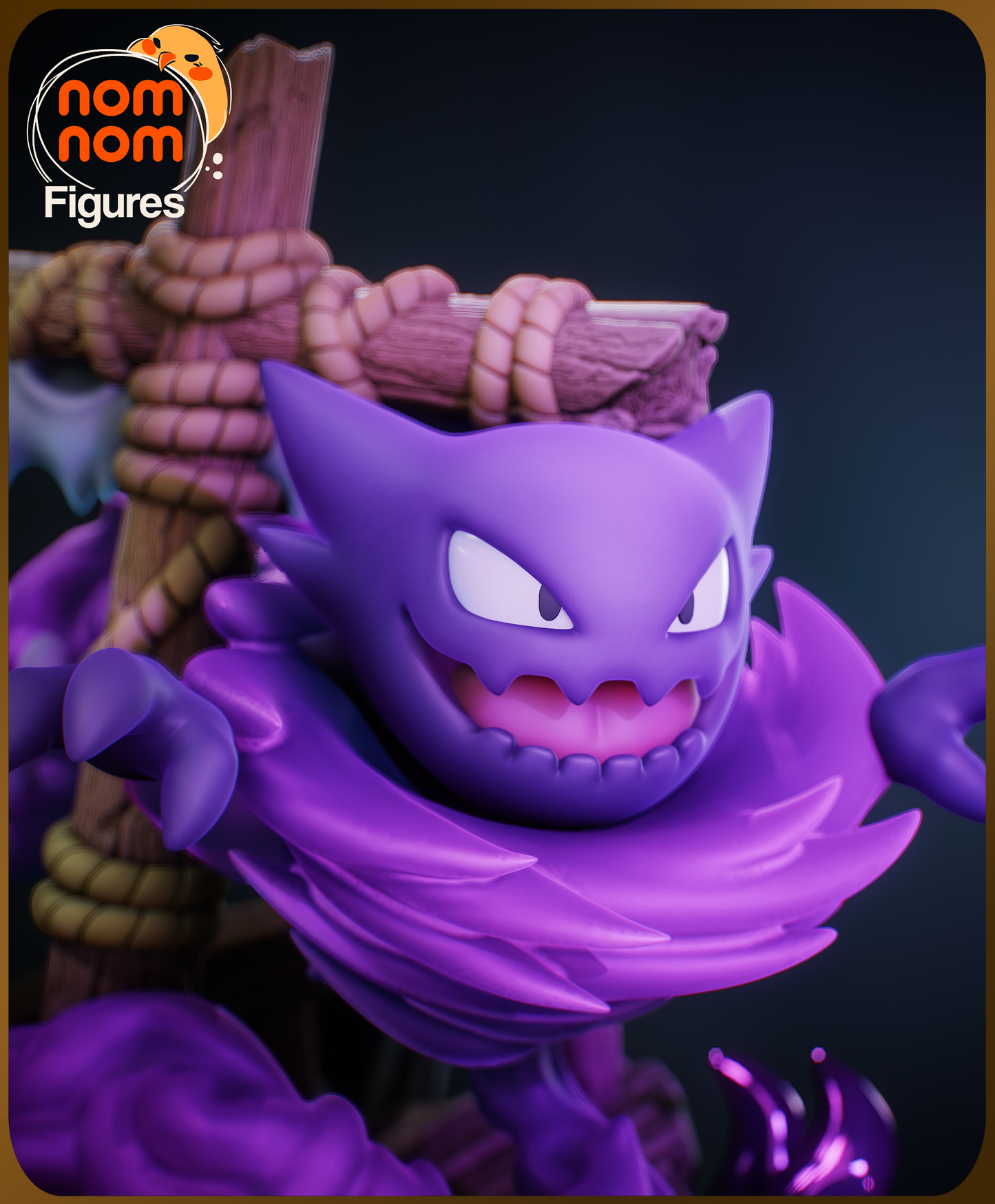 Figura de Resina Chibi - Diorama Gastly, Haunter & Gengar - Pokemon
