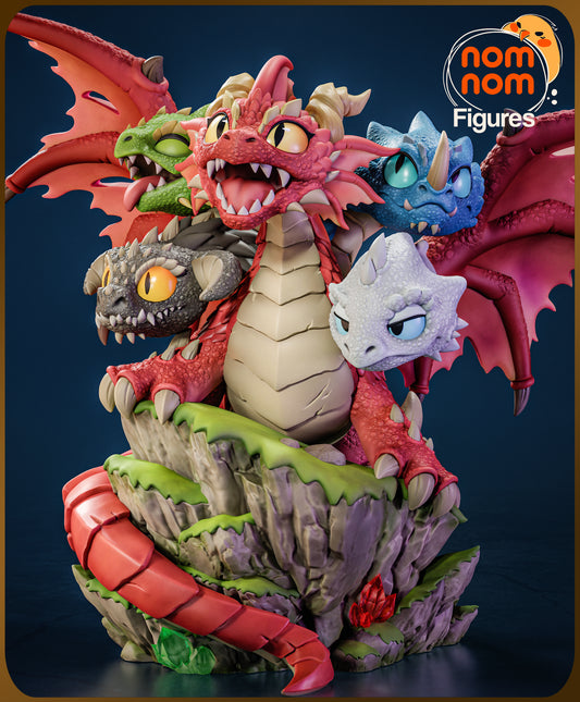 Figura chibi de resina Tiamat Dungeons & Dragons sin pintar