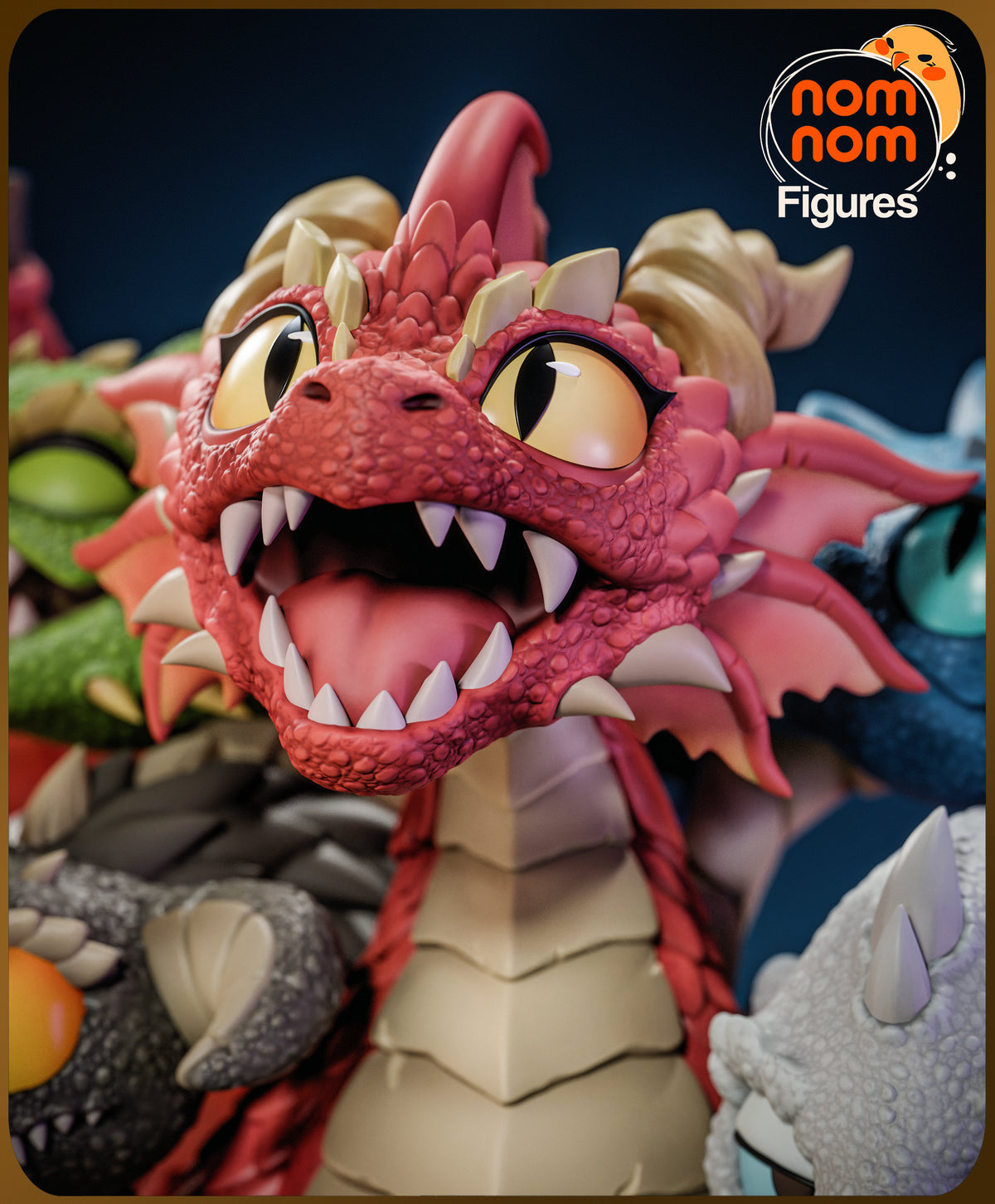 Figura chibi Tiamat en resina, detalle