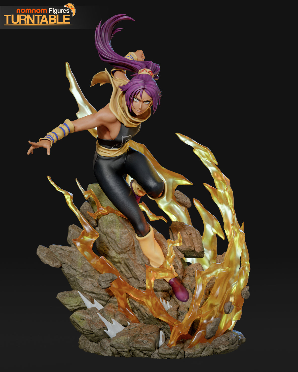 Figura Yoruichi Bleach en resina, vista lateral