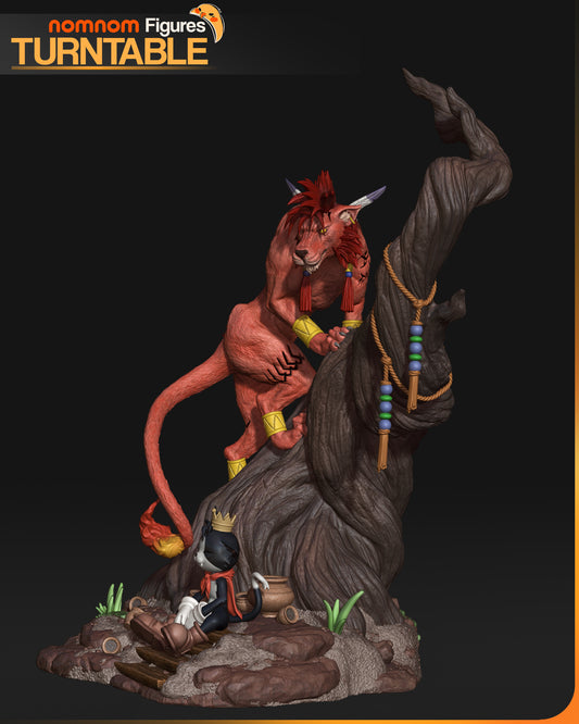 Figura de resina Red XIII Final Fantasy VII sin pintar