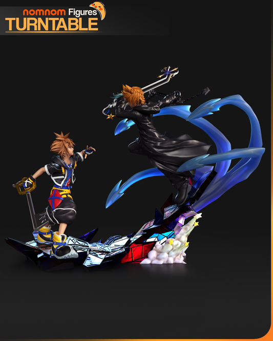Figura de resina Sora vs Roxas Kingdom Hearts sin pintar