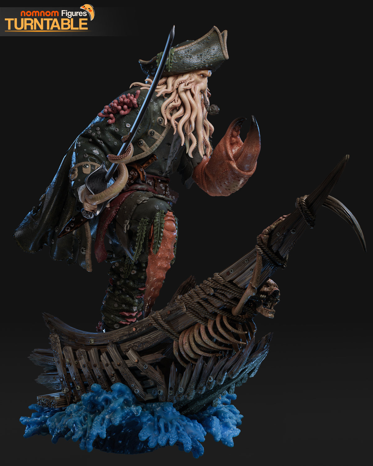 Figura Davy Jones Piratas del Caribe en resina, foto 7