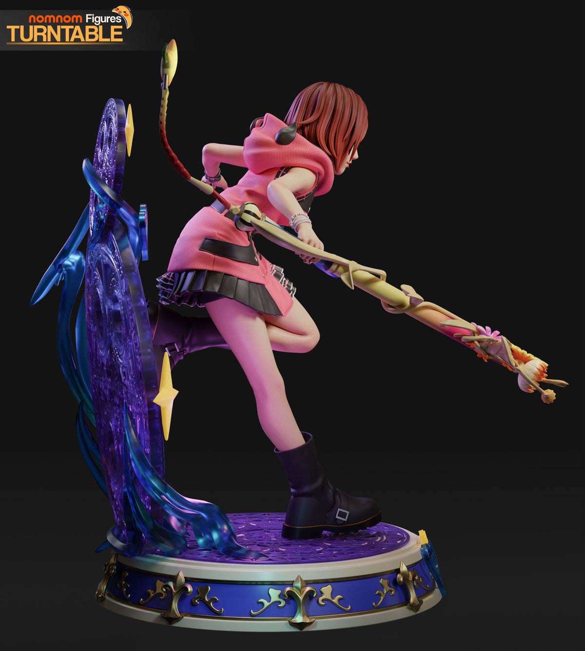 Figura Kairi en resina sin pintar, vista lateral