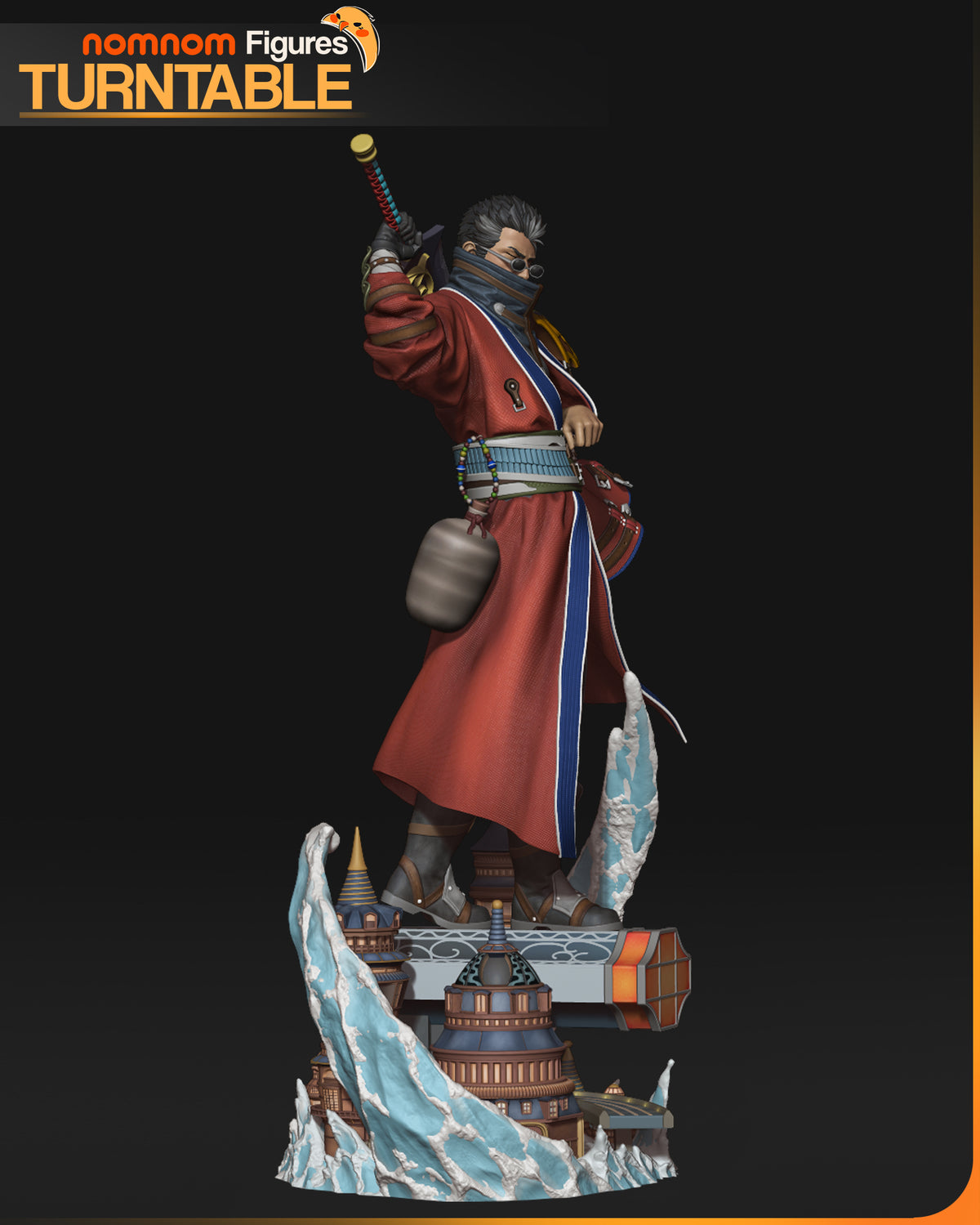 Figura Auron Final Fantasy X en resina, detalle
