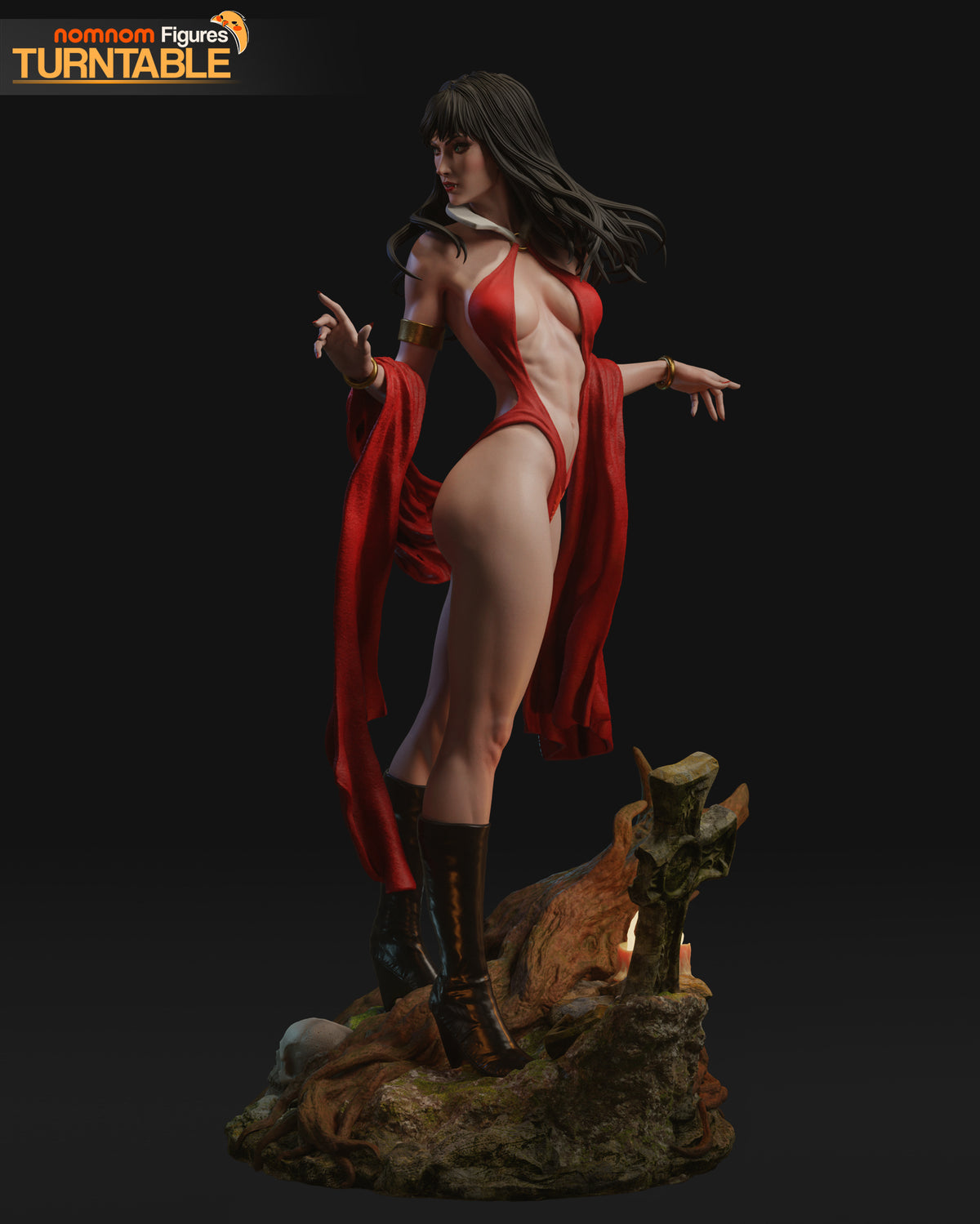 Figura Vampirella en resina sin pintar, vista lateral