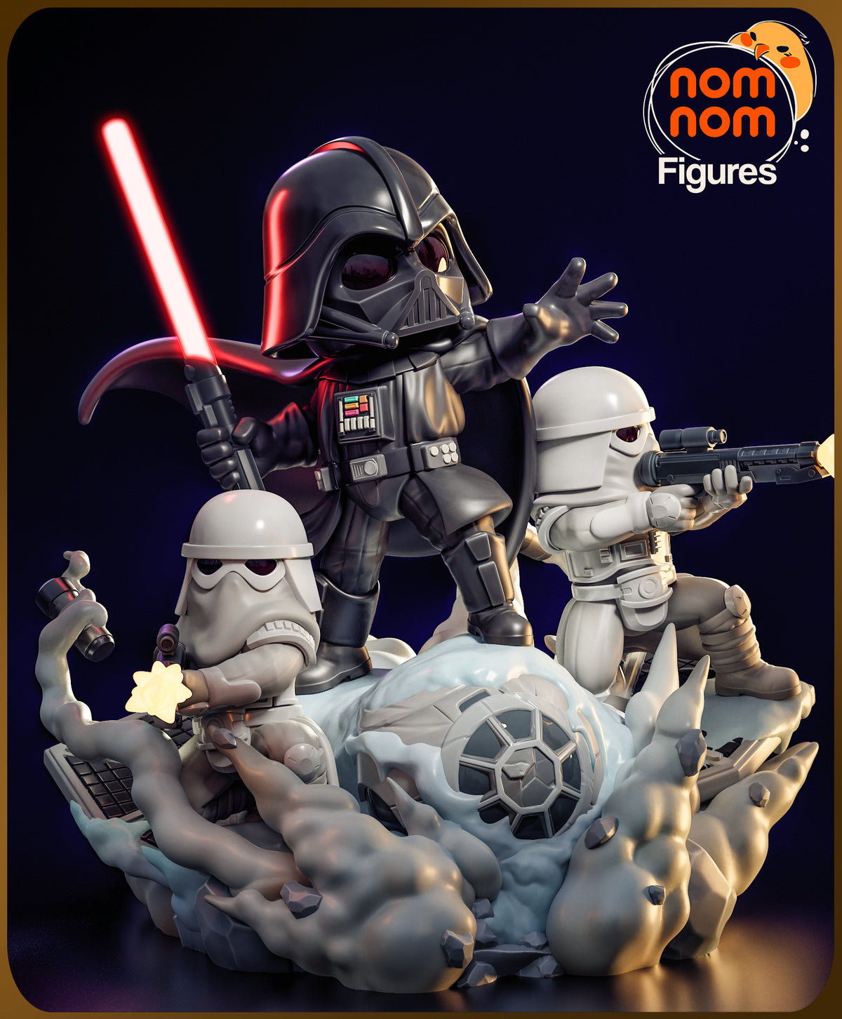 Figura chibi de resina Darth Vader Star Wars sin pintar