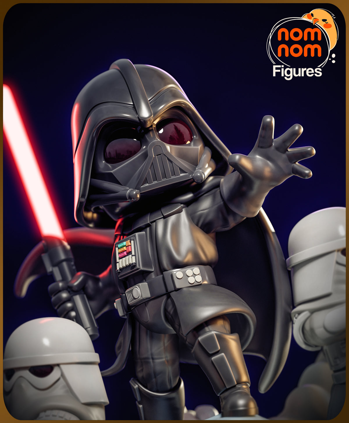 Figura chibi Darth Vader en resina, detalle