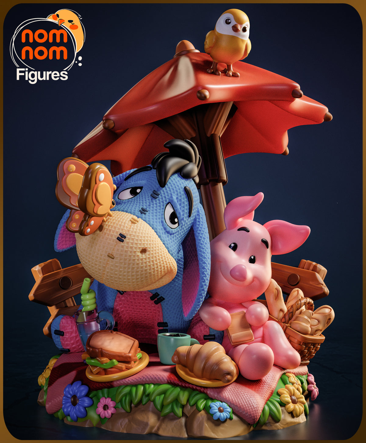 Figura chibi de resina Igor (Eeyore) Winnie the Pooh sin pintar
