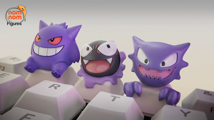 Teclas de Resina - Gengar, Haunter & Gastly - Pokémon