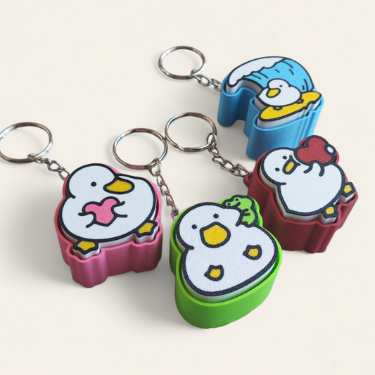 Clickers Patos Cartoon, clicker llavero impreso en 3D