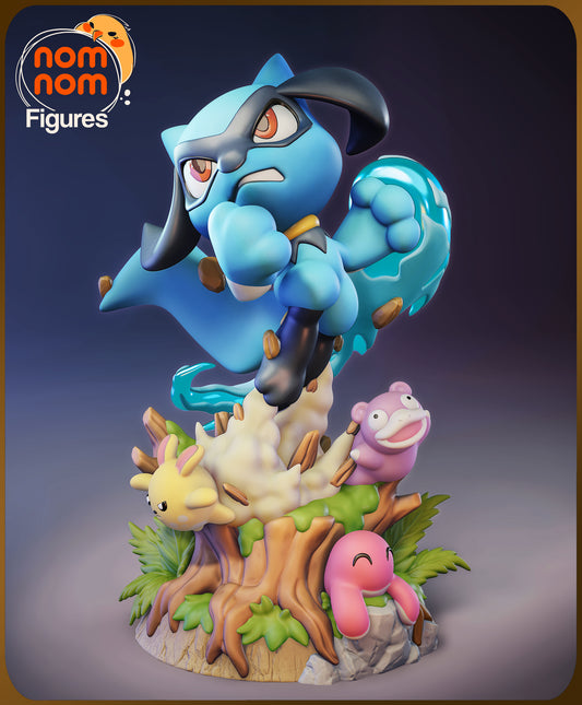 Figura chibi de resina Riolu Pokémon sin pintar