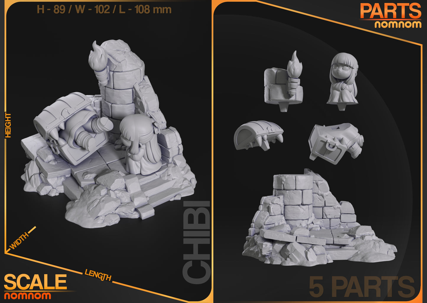 Figura de Resina Chibi - Cofre Mimico - Fieren