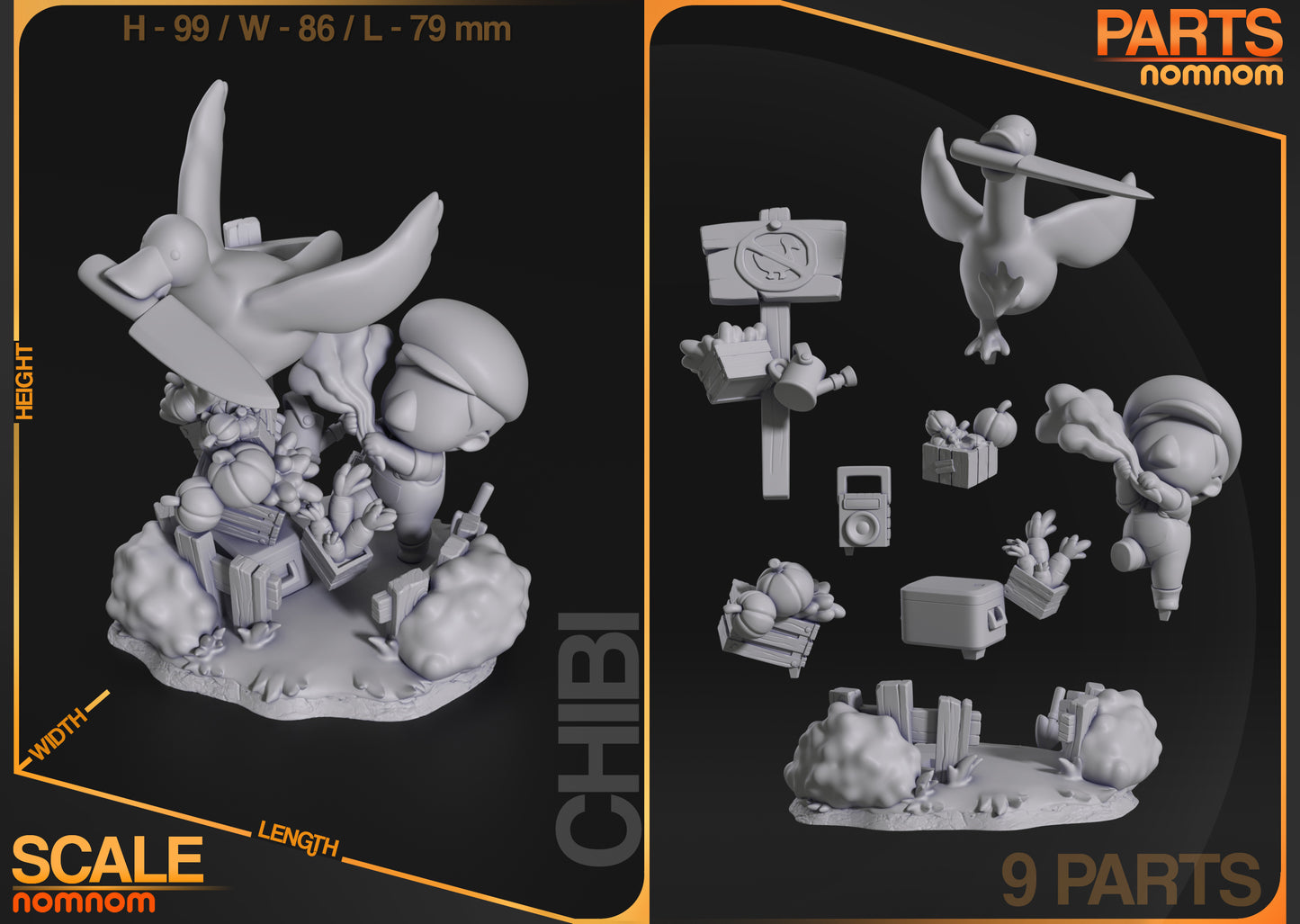 Figura de Resina Chibi - Goose - Untitled Goose Game