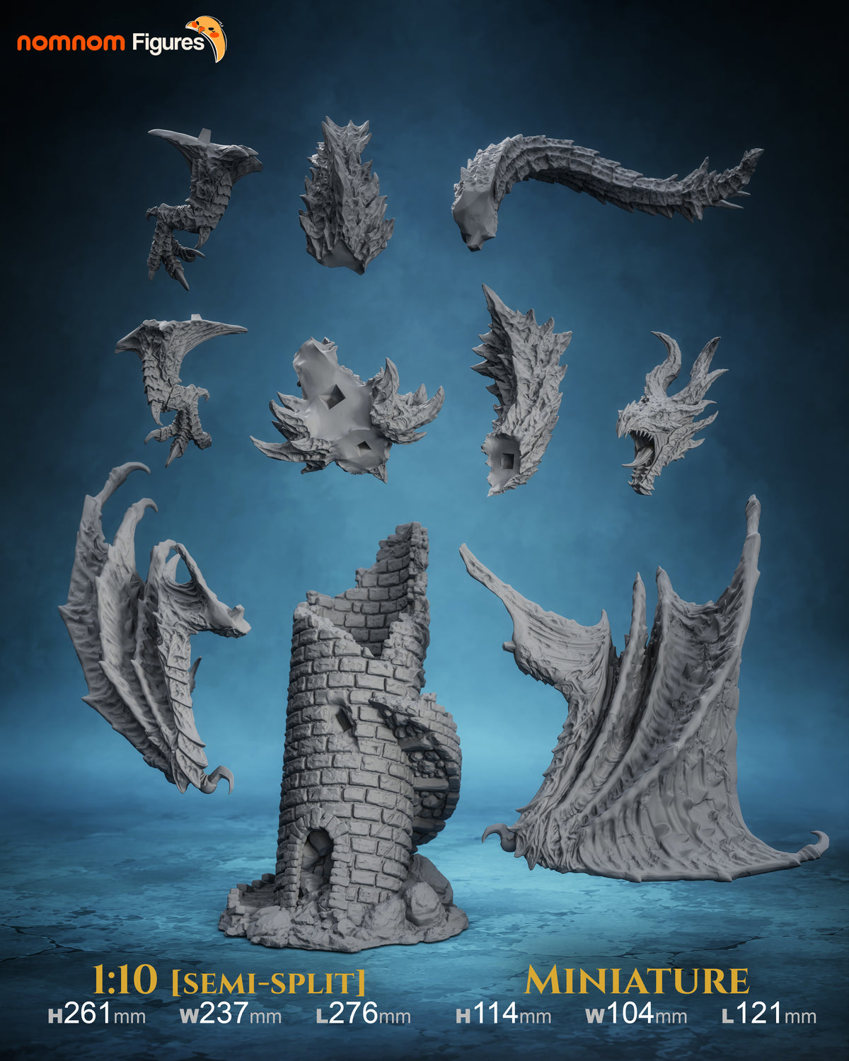 Figura Alduin Skyrim en resina, foto 7