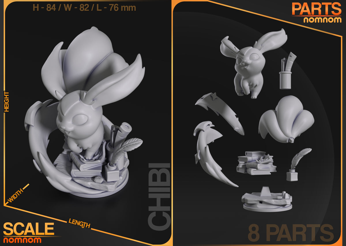 Figura chibi Carbuncle en resina, detalle