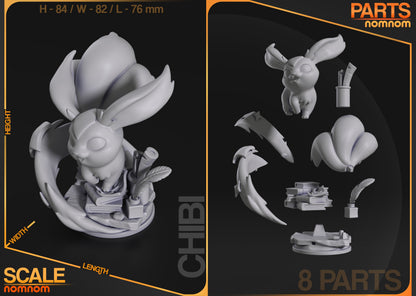 Figura chibi Carbuncle en resina, detalle