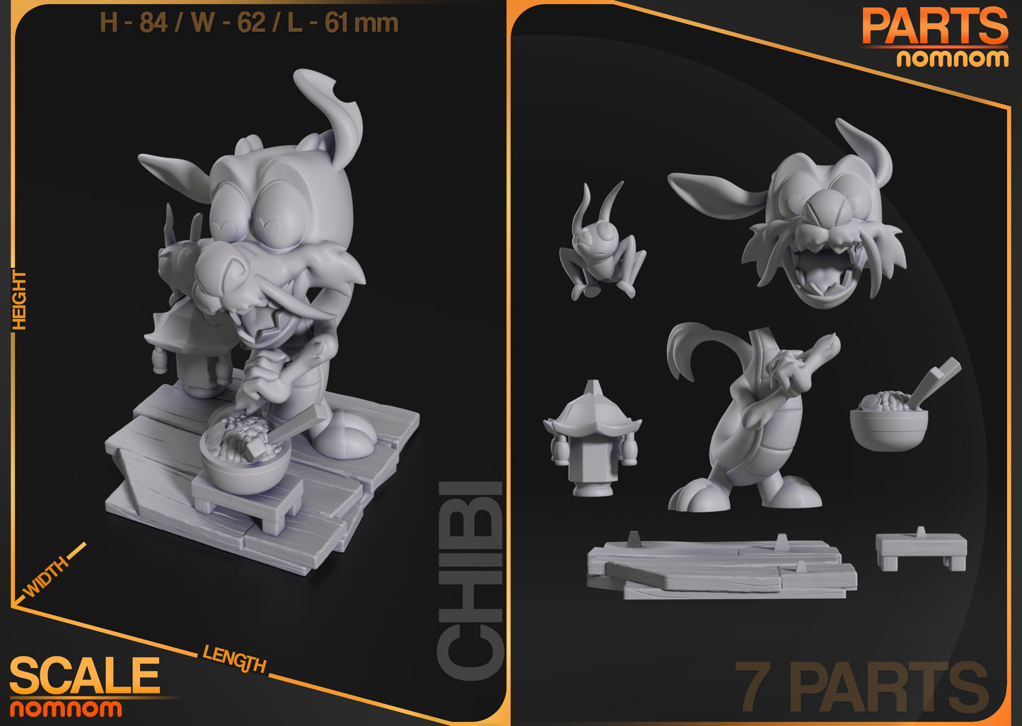 Figura de Resina Chibi - Mushu - Mulán