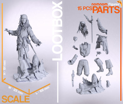 Figura de Resina - Jack Sparrow - Piratas del Caribe