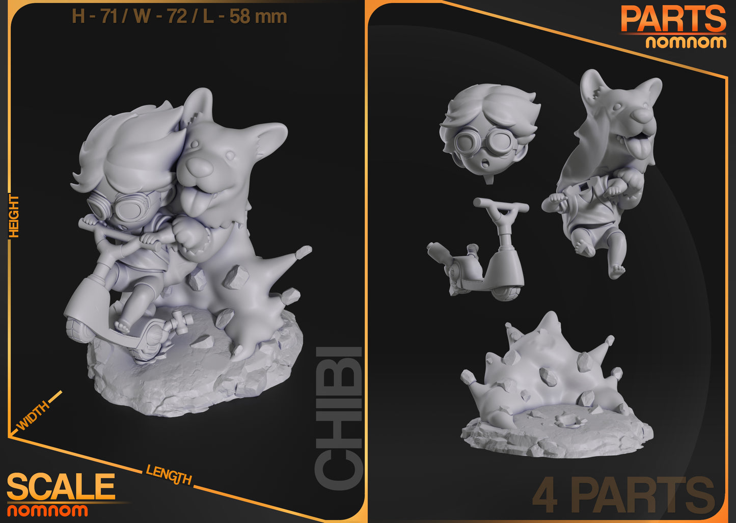 Figura de Resina Chibi - Ein & Edward - Cowboy Bebop