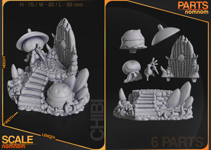 Figura chibi Sherma Silksong en resina, detalle
