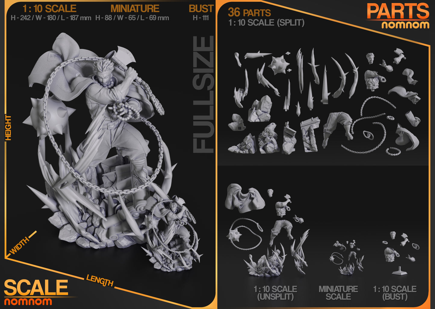 Figura de Resina - Gyomei - Kimetsu No Yaiba / Demon Slayer