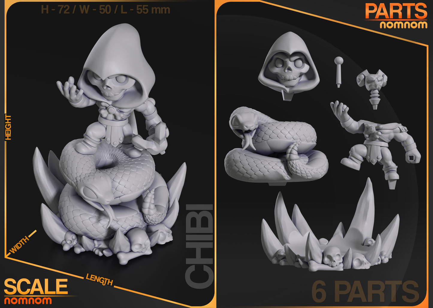 Figura de Resina Chibi - Skeletor - He-Man