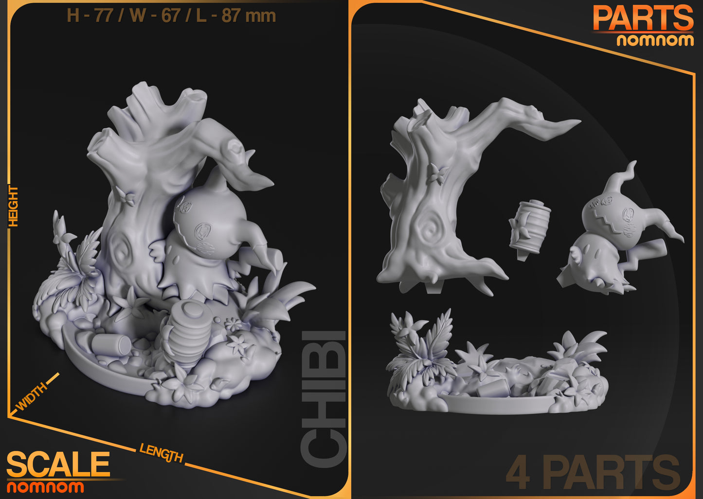 Figura de Resina Chibi - Mimikyu - Pokemon