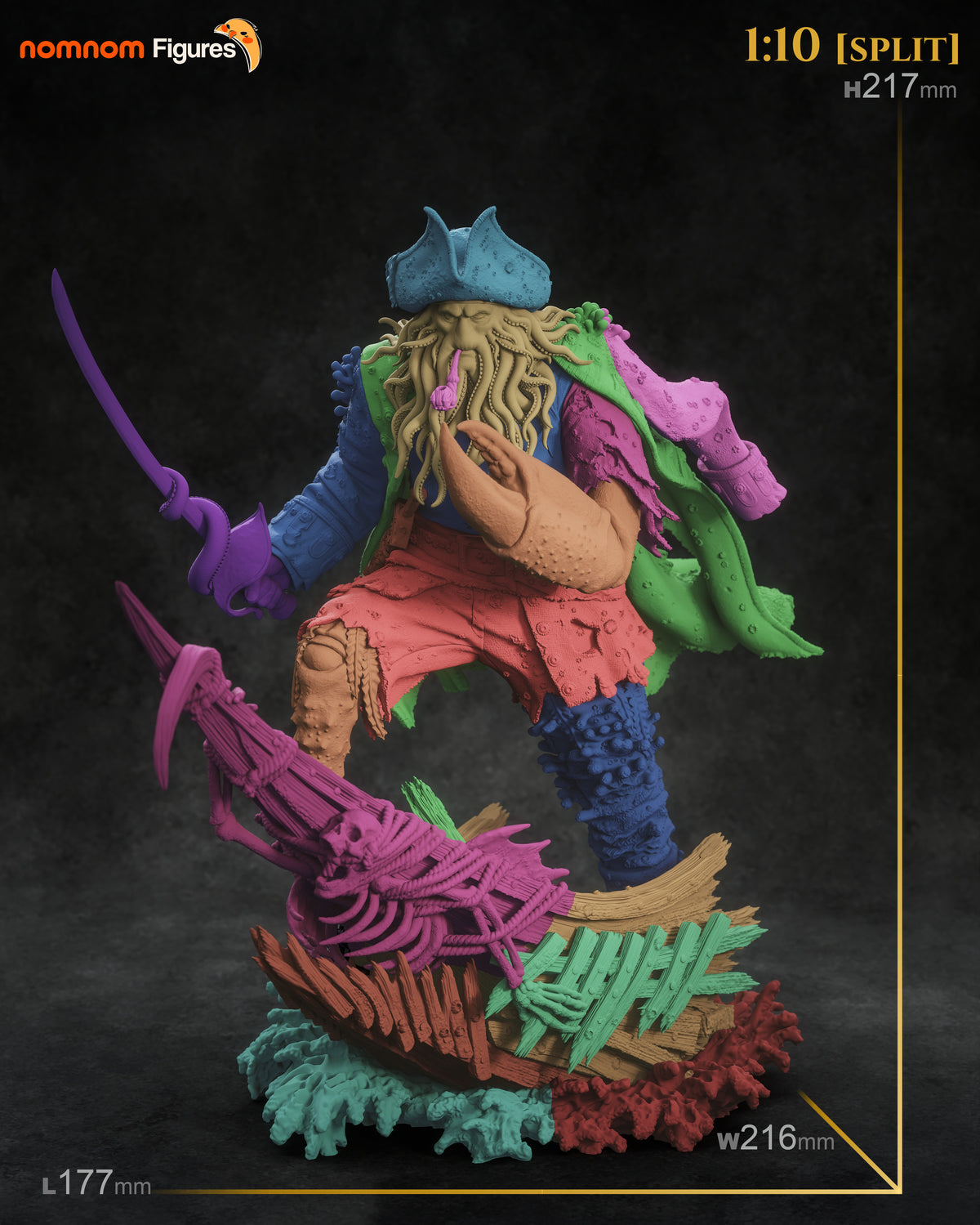 Figura Davy Jones Piratas del Caribe en resina, foto 9
