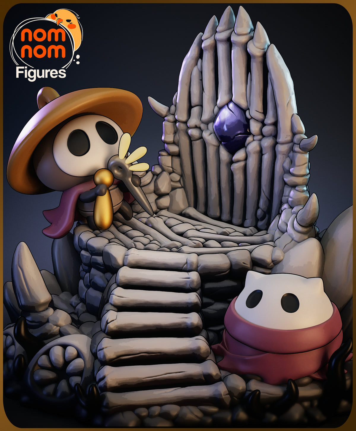 Figura chibi de resina Sherma Hollow Knight Silksong sin pintar