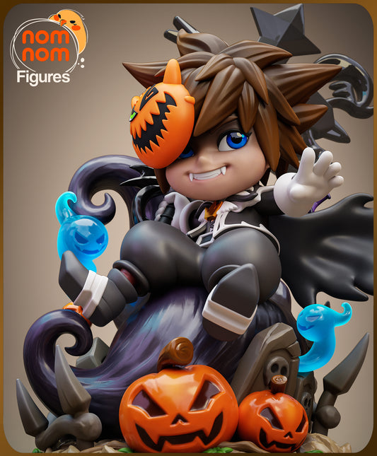 Figura chibi de resina Sora Halloween Kingdom Hearts sin pintar