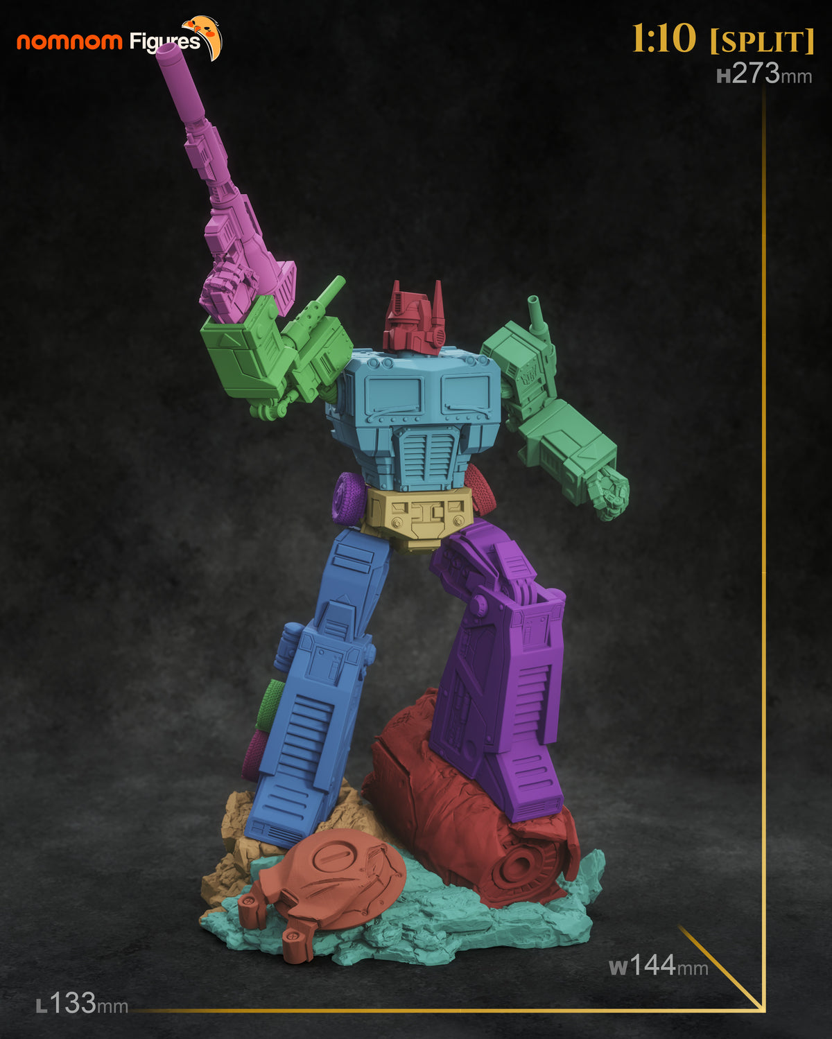Optimus Prime Transformers, figura de resina desmontada