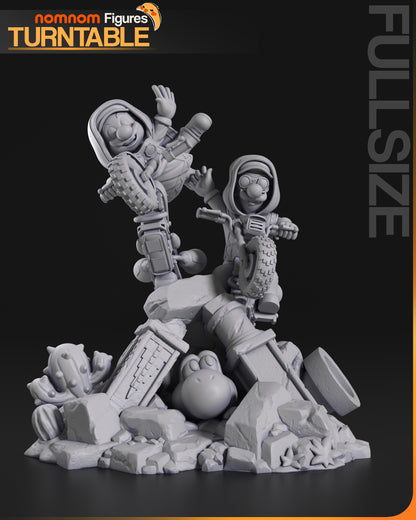 Figura de Resina - Mario, Luigi & Yoshi - Super Mario Galaxy La Película