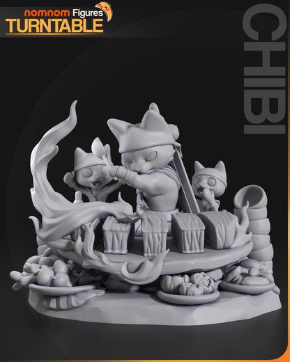 Figura de Resina Chibi - Chef Miausculoso - Monster Hunter