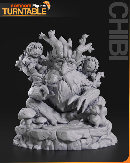 Figura de Resina Chibi - Merry, Pippin & Barból - El Señor de los Anillos