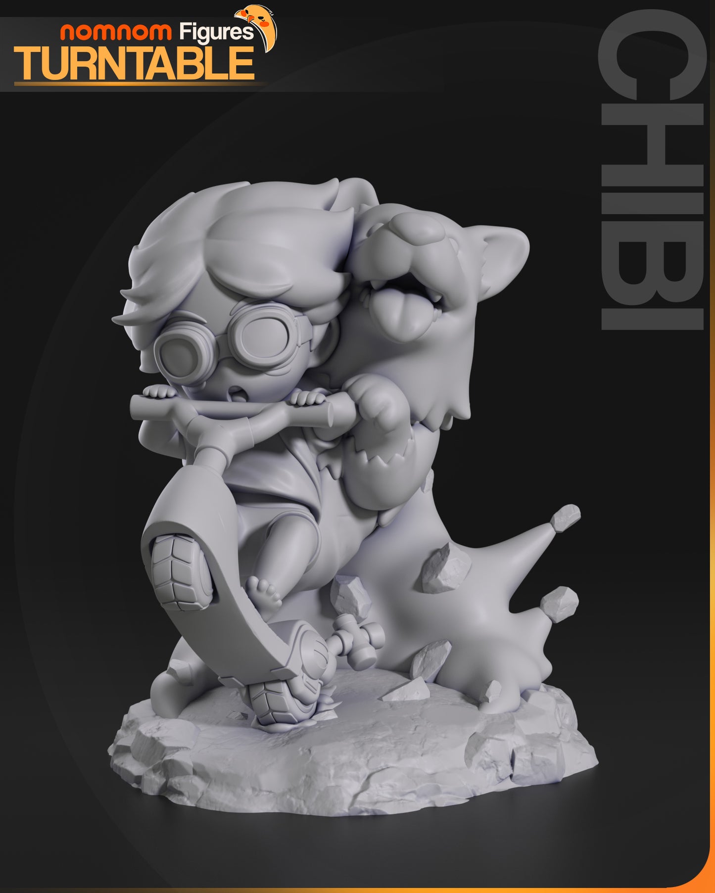 Figura de Resina Chibi - Ein & Edward - Cowboy Bebop