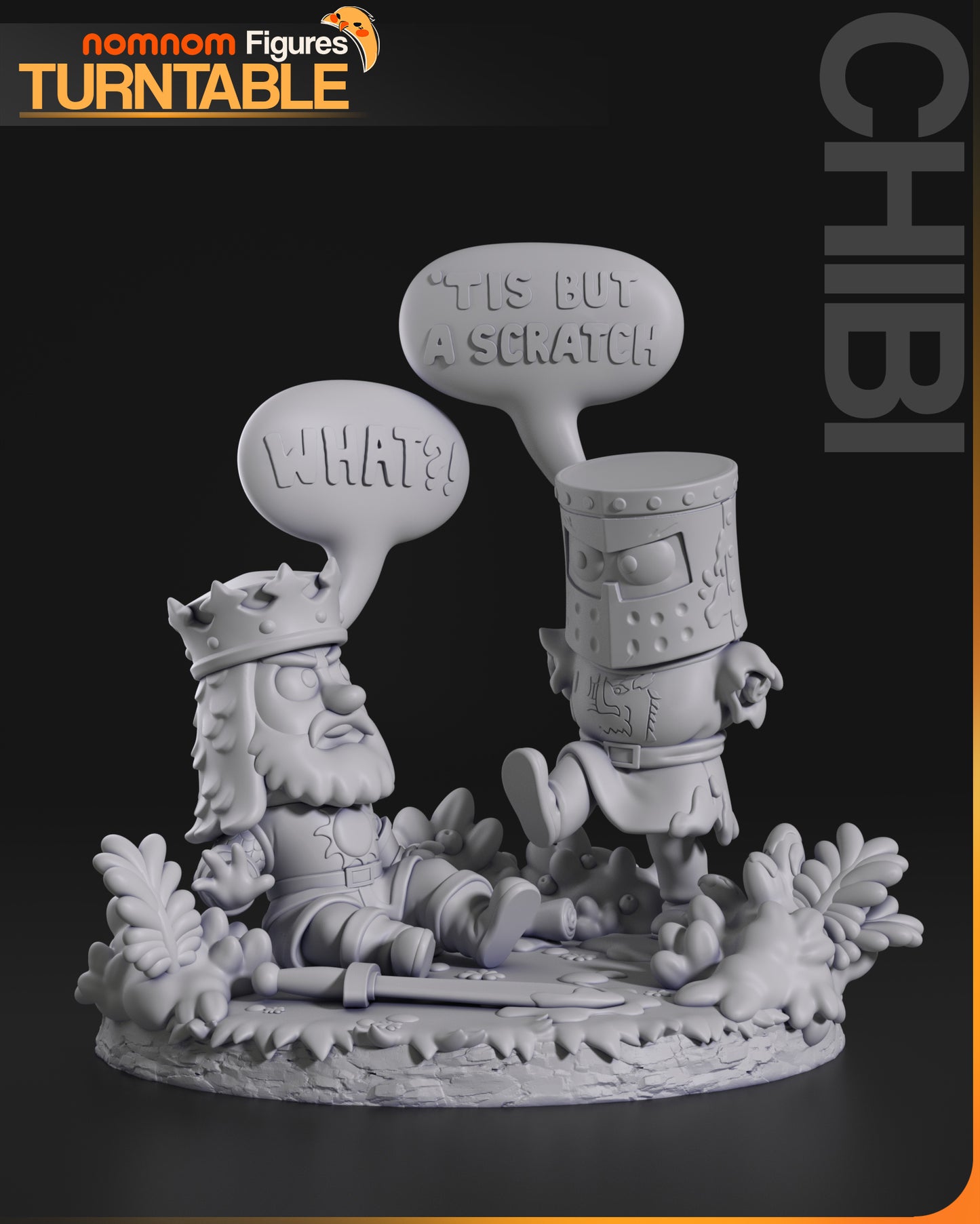 Figura de Resina Chibi - El Caballero Oscuro - Monty Python y el Santo Grial